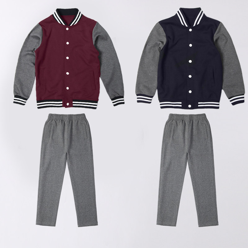 儿童藏青深灰色小学生春秋款校服