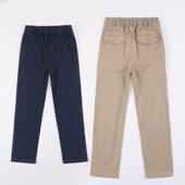 西裤 卡其色裤 小学生藏青色校裤 女童米色长裤 子男童加绒儿童校服裤