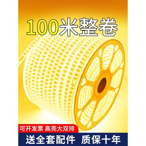 灯带led灯条超亮户外防水工程氛围灯室外暖光220v客厅吊顶灯带条6
