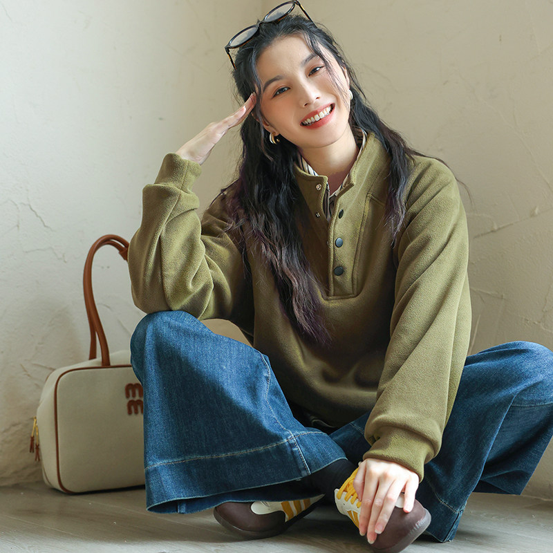 卫衣女加绒新款2025爆款时尚洋气加绒加厚韩系慵懒风高级感外套