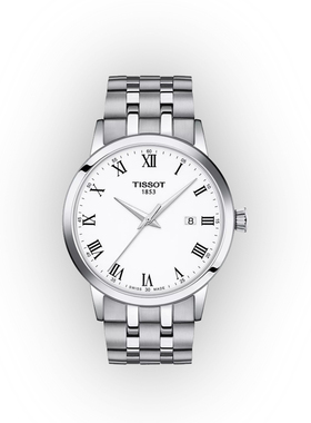 Tissot天梭男表梦圆系列钢带石英男表商务休闲T129.410.11.053.00