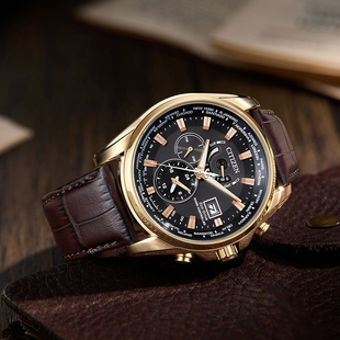 西铁城手表空中之鹰光动能电波商务男士 13E 手表送礼佳品AT9123