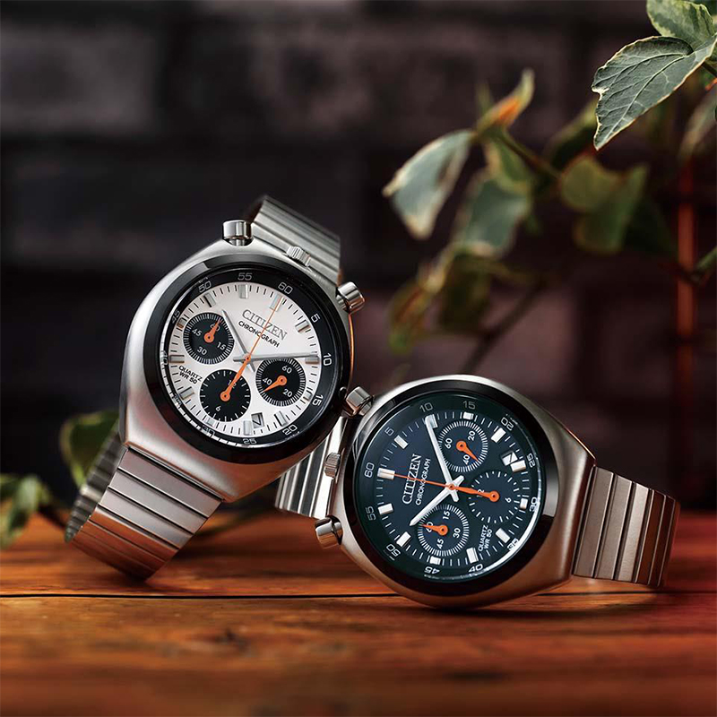 西铁城男表牛头熊猫盘复古手表