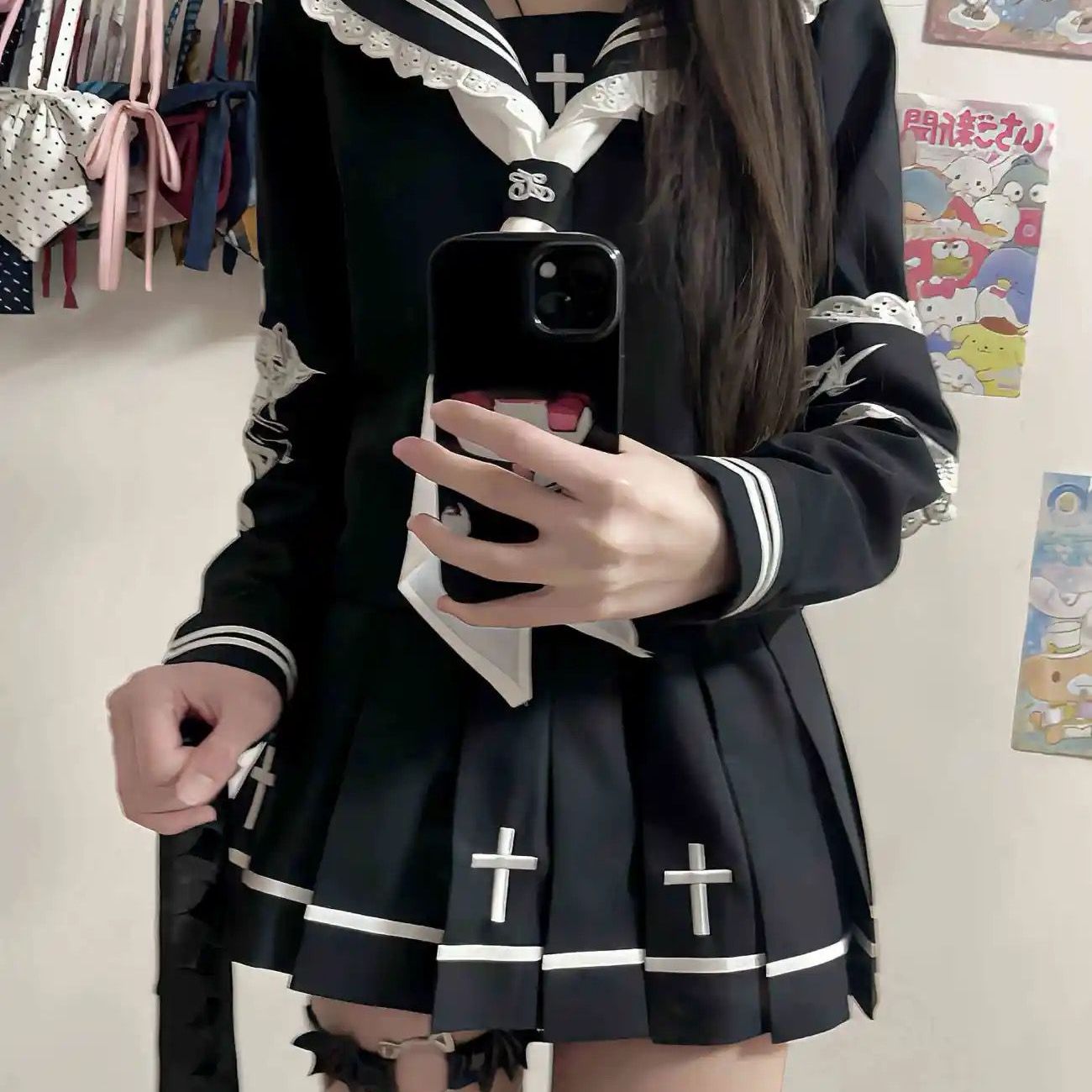 新款JK服日系暗黑不良刺绣水手服图片