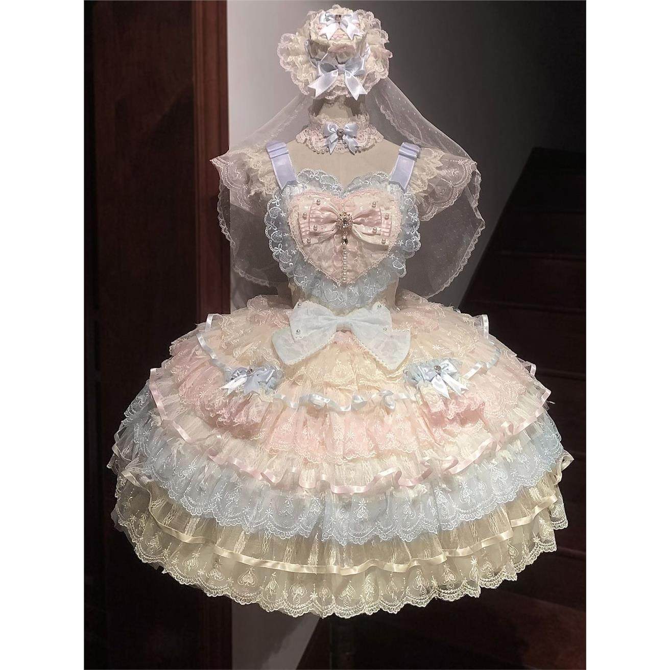 【羽之瑶】韩菇凉~原创设计新品Lolita洋装甜美花嫁jsk吊带连衣裙,模玩/动漫/周边/娃圈三坑/桌游,lolita洛丽塔/软妹装/洋装,淘宝优惠券,粉丝福利购,淘宝优惠卷