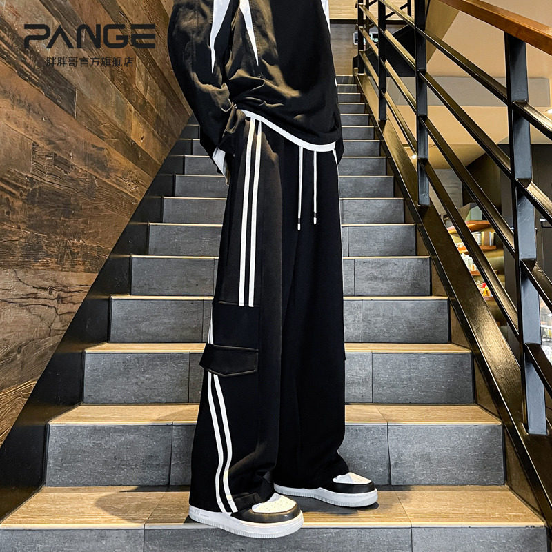 美式工装裤男士冬季宽松直筒阔腿裤潮牌痞帅炸街重磅运动休闲卫裤,男装,休闲裤,淘宝优惠券,粉丝福利购,淘宝优惠卷