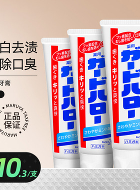 日本进口花王KAO亮白牙膏薄荷香165g清新口气呵护牙齿正品*3支
