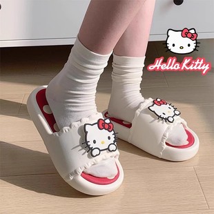 夏季 敲可愛 kitty貓拖鞋 女款 防臭 家用家居室內(nèi)浴室防滑外穿涼拖鞋