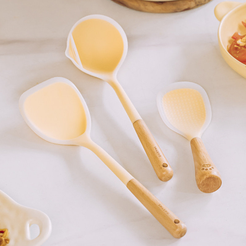 树可双色硅胶锅铲厨具套装炒菜不粘锅专用食品级家用汤勺铲子饭勺