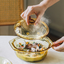 树可月桂带盖汤碗家用餐具套装沙拉大碗水果拉面泡面碗玻璃碗汤盆