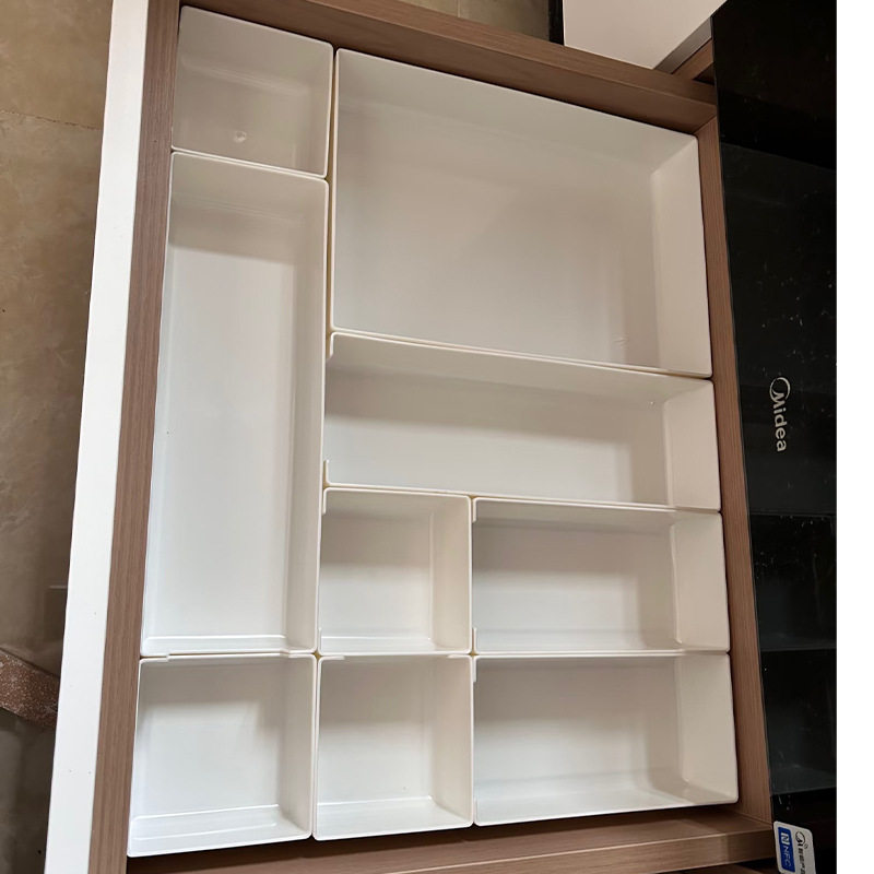 多功能抽屉分格收纳盒抽屉整理盒橱柜分隔化妆品面膜餐具分隔板