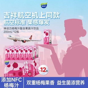味动力益生菌杨梅汁200ml 加NFC复合果蔬汁饮料 12瓶整箱解腻解渴
