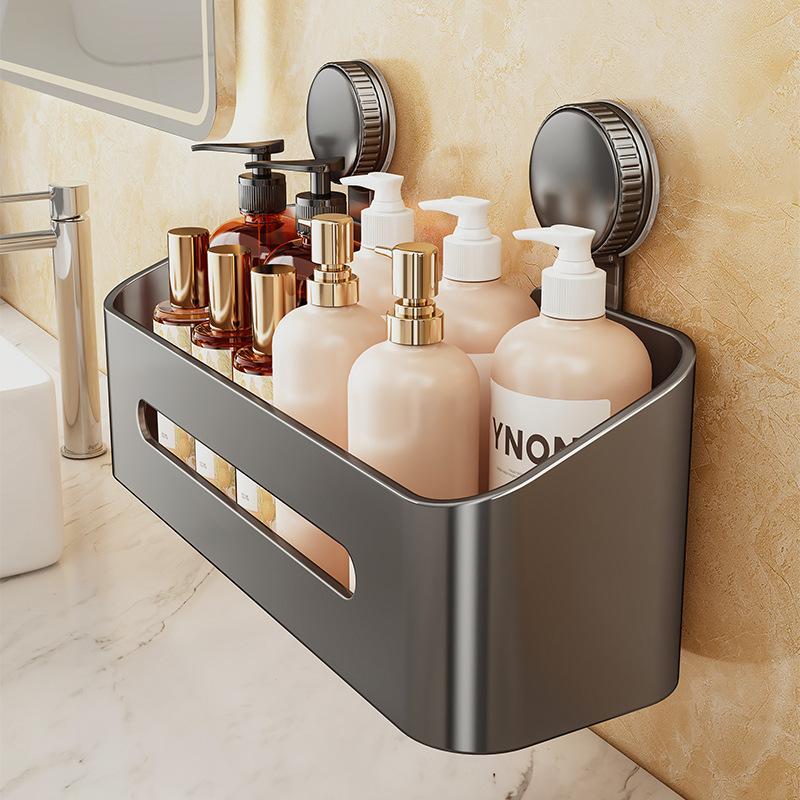 浴室卫生间吸盘置物架子不锈钢免打孔厕所洗手洗漱台墙上收纳架