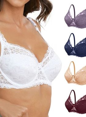 Large Size Thin Cotton Cup Lace Bras Adjustable Comfortable