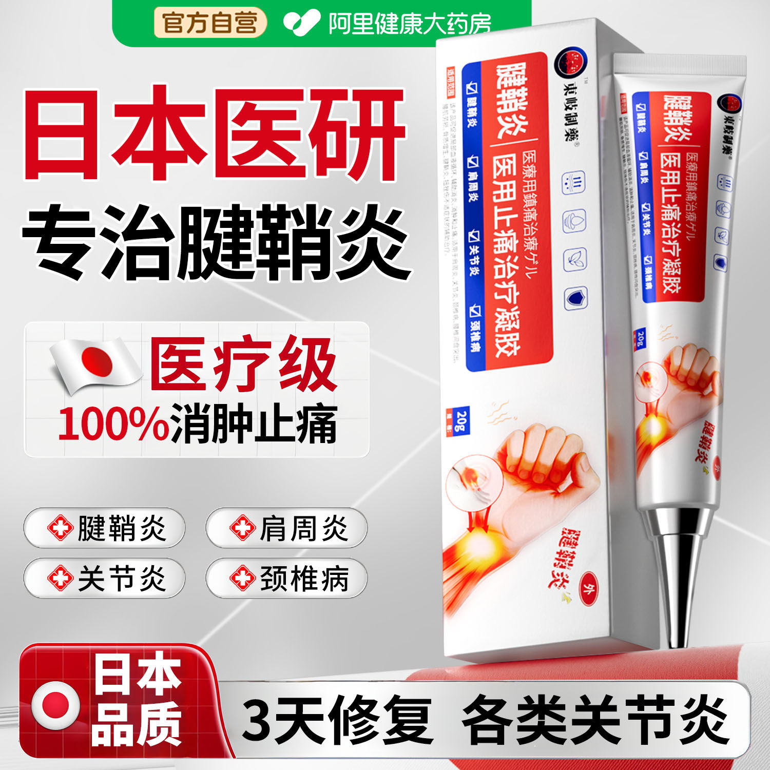 腱鞘炎医用远红外治疗凝胶护腕手腕大拇指关节消炎止痛热敷药膏贴