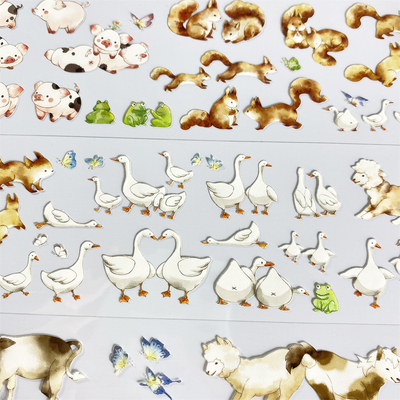 手帐分装胶带生灵万物zero动猪鸭子羊驼马PET古风素材账流麻贴纸