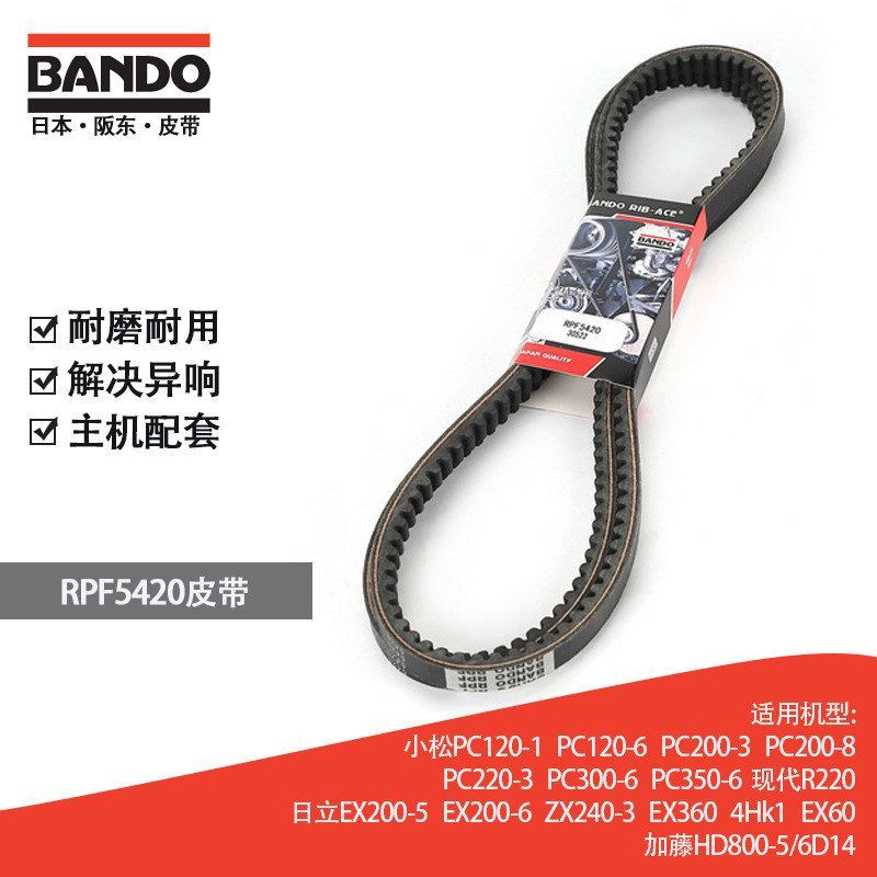 挖掘机空调风扇皮带日本阪东BANDO RPF5420小松现代日立加藤