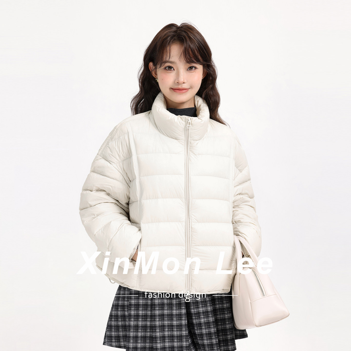 洋气减龄短款立领保暖羽绒服外套2025冬季新款百搭面包服轻薄百搭