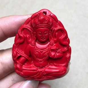 天然朱砂药师佛吊坠本年随身七佛男女释迦摩尼三宝如来佛项链