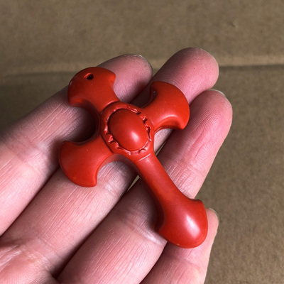 天然红高含量辰砂朱砂十字吊坠男女光面十字挂件礼物平安挂坠