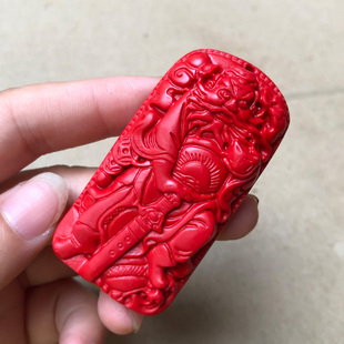 朱砂钟馗吊坠本命年拿剑元宝武财神护身红站钟馗关公随身挂件证书