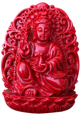 天然朱砂一面观音一面佛吊坠观音佛玉佩衣链双面佛祖平安挂饰车坠