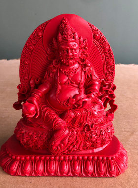 黄财神佛像帝王红朱砂神像摆件密宗藏巴拉佛堂家用供奉护法神摆台