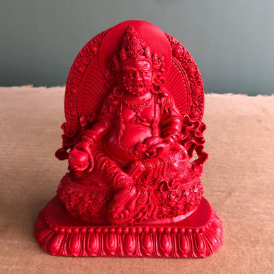 黄财神佛像帝王红朱砂神像摆件密宗藏巴拉佛堂家用供奉护法神摆台