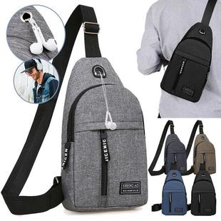 Small Canvas Chest Pack for Men Women Crossbody Bags Hip Hop