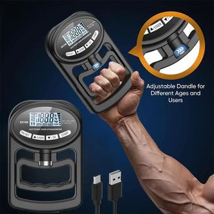 Digital Grip Strength Tester 265Lbs/120Kg LCD Precision Grip