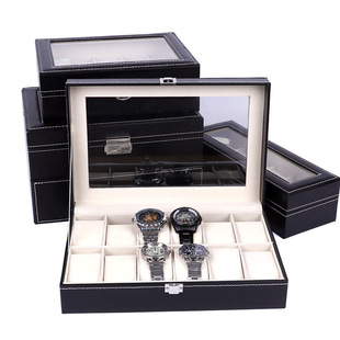 Clock Watches Jewelry Boxes Case Leather Watch Box Case