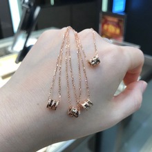 s925纯银项链女小蛮腰电镀18K玫瑰金颈链款 锁骨链网红明星同款