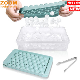 Ice Cube Tray with Lid and Bin,Round Ice Trays for Freezer