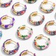 Enamel Geometric Flower Hoop Vintage Trendy Small Earrings