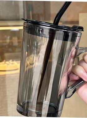 450ml coffee TEA cup mug glass straw drink home office cups