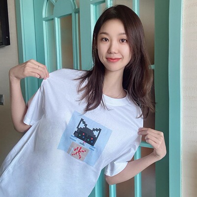 【T】NOUNS#0788纯棉白色落肩直喷春夏男女短袖圆领T恤