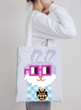 LiL Tu#2满印斜纹绒竖款托特包