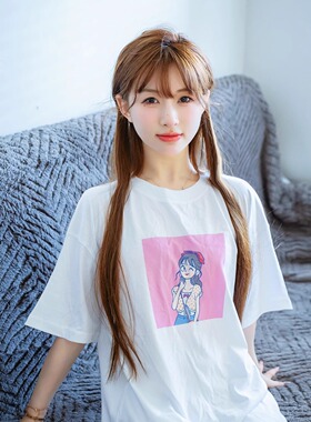 十三白头像#300纯棉白色落肩直喷T恤