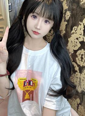 NOUNS#0375纯棉白色落肩直喷春夏男女短袖T恤