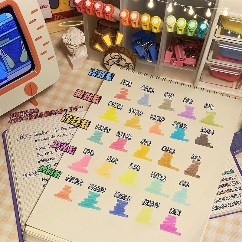 candy color double-headed highlighter marker pen双头荧光笔