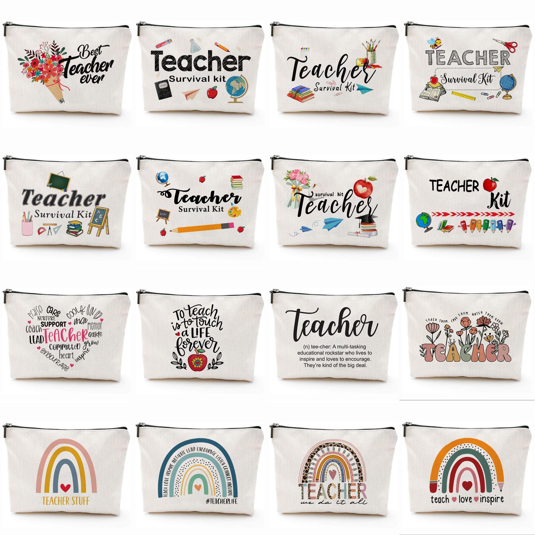 Teacher gift Makeup bag Portable stationery storage bag