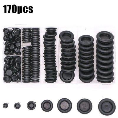 170Pcs Waterproof Sealing Rubber Cables Grommet Kit 7-25mm