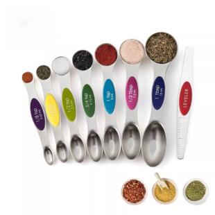 Magnetic Measuring Spoons Set Dual Sided Teaspoon Tablespoon