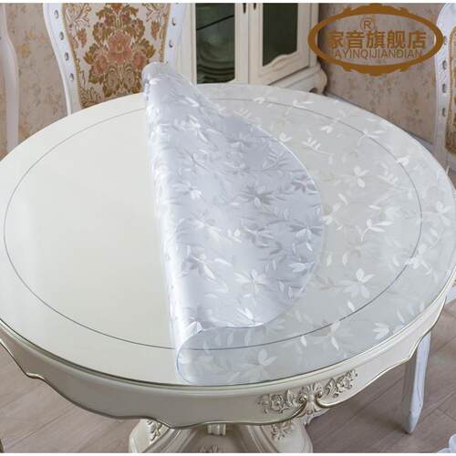 PVC Tablecloth Transparent Waterproof Round Table Cloth Kitc