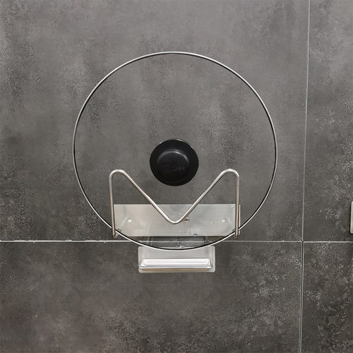 厨房壁挂式置物架不锈钢锅盖收纳