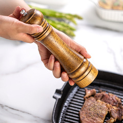 研磨器黑胡椒粒海盐木质复古手拧现磨餐厅商用香料调料罐调味瓶