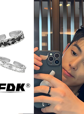 FDK情侣戒指2025新款爆款黑白男士男生戒指对戒高级感简约男女
