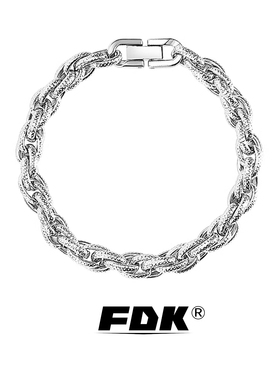 手链男款压花莫比乌斯钛钢男生男士手链学生党高街嘻哈定制送礼