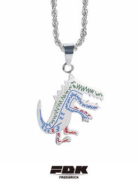 FDK项链男款嘻哈毛衣链小恐龙男生小众高级感吊坠送男友礼物刻字