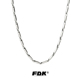 FDK 简约百搭菱形嘻哈潮流男女同款 素链竹节链项链男款 秋冬个性